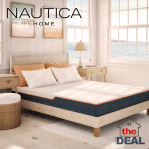 Nautica Home mattress in a coastal style bedroom